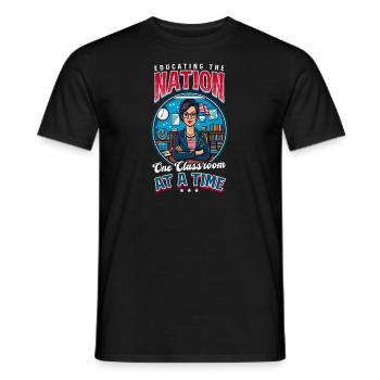 Enseignant patriotique éduquant la nation Classe A Tim - T-shirt homme - noir - Devant - AI Model Male 178 light (178cm)