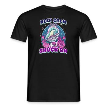 Oyster Keep Calm And Shuck On - Men's T-Shirt - black - Front - AI Model Male 178 light (178cm)