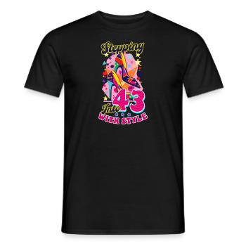 43. Geburtstag Mit Stil in die 43 - Männer T-Shirt - Schwarz - Vorne - AI Model Male 178 light (178cm)