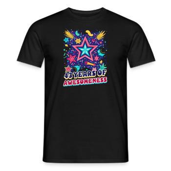 43e anniversaire 43 ans de génialité - T-shirt homme - noir - Devant - AI Model Male 178 light (178cm)