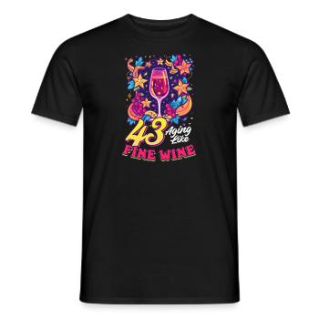 43. Geburtstag 43 - Altern wie guter Wein - Männer T-Shirt - Schwarz - Vorne - AI Model Male 178 light (178cm)
