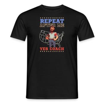 4th Of July Football Coach Repeat Yes Coach - Men's T-Shirt - black - Front - AI Model Male 178 light (178cm)