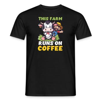 Dairy Farmer This Farm Runs on Cowffee - Men's T-Shirt - black - Front - AI Model Male 178 light (178cm)
