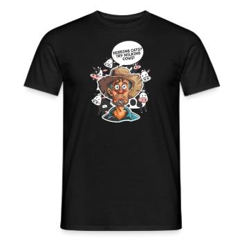Dairy Farmer Herding Cats? Try Milking Cows! - Men's T-Shirt - black - Front - AI Model Male 178 light (178cm)