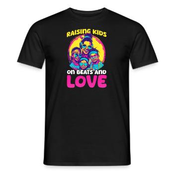 EDM Rave Mom Raising Kids on Beats and Love - Men's T-Shirt - black - Front - AI Model Male 178 light (178cm)