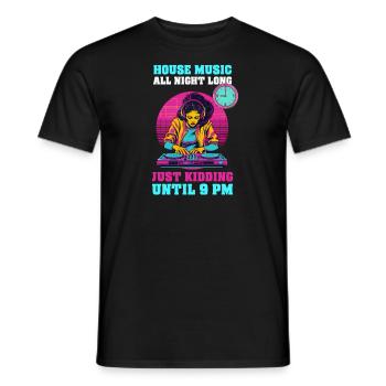 EDM Rave Mom House Music Until 9 PM - Men's T-Shirt - black - Front - AI Model Male 178 light (178cm)