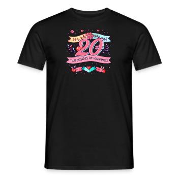 20 Jahre Jubiläum Zwei Jahrzehnte Glück - Männer T-Shirt - Schwarz - Vorne - AI Model Male 178 light (178cm)
