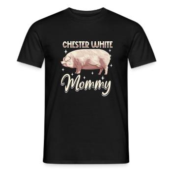 Maman cochon blanc Chester - T-shirt homme - noir - Devant - AI Model Male 178 light (178cm)