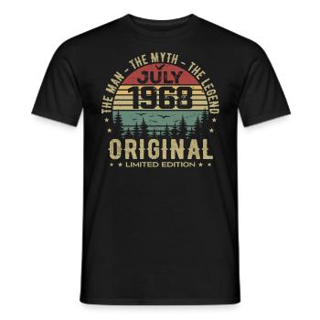 Juli 1968 Geburtstagsgeschenk Geboren im Juli - Männer T-Shirt - Schwarz - Vorne - AI Model Male 178 light (178cm)