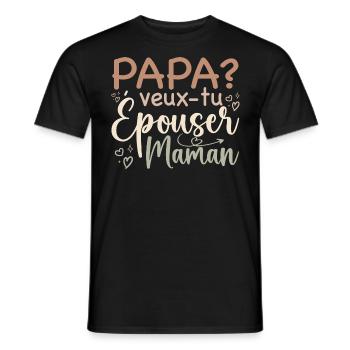 Daddy Do You Want To Marry Mom - Marriage Proposal - Men's T-Shirt - black - Front - AI Model Male 178 light (178cm)