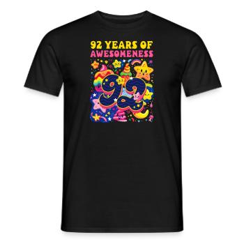 92. Geburtstag 92 Jahre Großartigkeit - Männer T-Shirt - Schwarz - Vorne - AI Model Male 178 light (178cm)