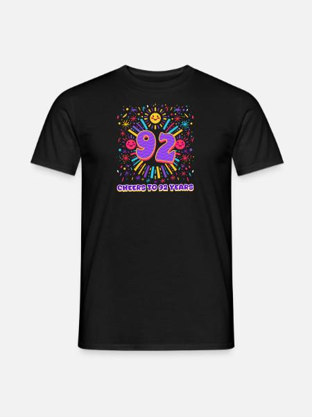 92e anniversaire Vive 92 ans - T-shirt homme - noir