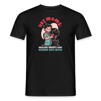 Maman vétérinaire guérissant les cœurs et embrassant les bobos - T-shirt homme - noir - Devant - AI Model Male 178 light (178cm)
