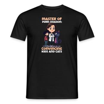 Vet Mom Master of Purr-suasion - Men's T-Shirt - black - Front - AI Model Male 178 light (178cm)