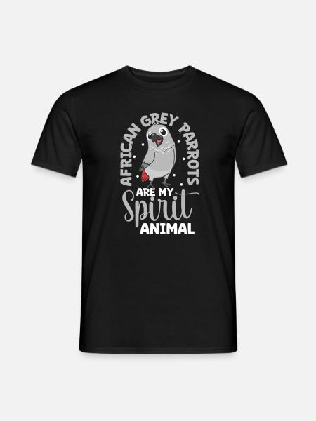 Lieblingstier - Graupapagei - Männer T-Shirt - Schwarz