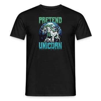 Halloween Unicorn Pretend I'm A Unicorn - Men's T-Shirt - black - Front - AI Model Male 178 light (178cm)