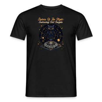 Hibou spirituel Chercheurs de la Nuit - T-shirt homme - noir - Devant - AI Model Male 178 light (178cm)