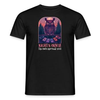 Spiritual Owl Night's Oracle Owl's Spiritual Vigil - Men's T-Shirt - black - Front - AI Model Male 178 light (178cm)
