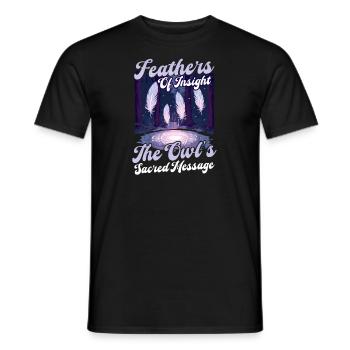Spirituelle Eule Die heilige Botschaft der Eule - Männer T-Shirt - Schwarz - Vorne - AI Model Male 178 light (178cm)
