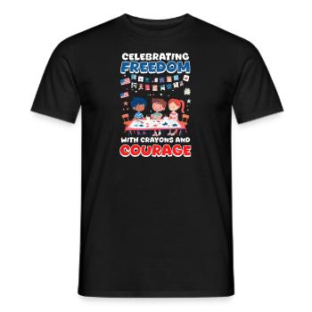 Kindergärtnerin feiert die Freiheit - Männer T-Shirt - Schwarz - Vorne - AI Model Male 178 light (178cm)