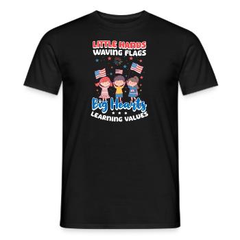 Kindergärtnerin Kleine Hände schwenken Fahnen - Männer T-Shirt - Schwarz - Vorne - AI Model Male 178 light (178cm)