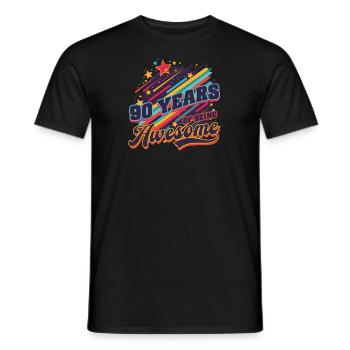 90 Years Old 90 Years of Being Awesome - Men's T-Shirt - black - Front - AI Model Male 178 light (178cm)