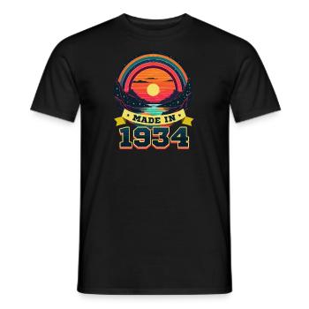 90 ans Fabriqué en 1934 - T-shirt homme - noir - Devant - AI Model Male 178 light (178cm)