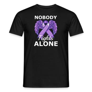Violence domestique : personne ne se bat seul - T-shirt homme - noir - Devant - AI Model Male 178 light (178cm)