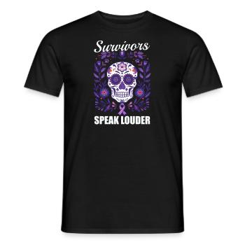 Überlebende häuslicher Gewalt sprechen lauter - Männer T-Shirt - Schwarz - Vorne - AI Model Male 178 light (178cm)