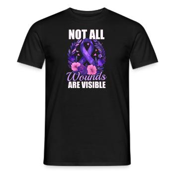 Häusliche Gewalt Nicht alle Wunden sind sichtbar - Männer T-Shirt - Schwarz - Vorne - AI Model Male 178 light (178cm)
