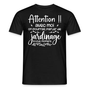 Talk About Gardening Anytime - Gardener Gift - Men's T-Shirt - black - Front - AI Model Male 178 light (178cm)