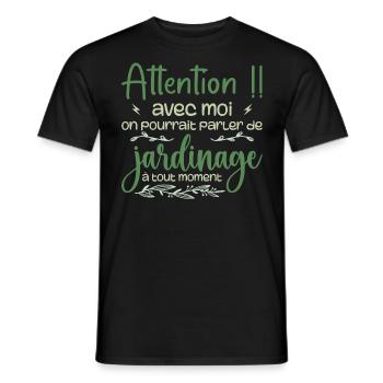 Talk About Gardening Anytime - Gardener Gift - Men's T-Shirt - black - Front - AI Model Male 178 light (178cm)