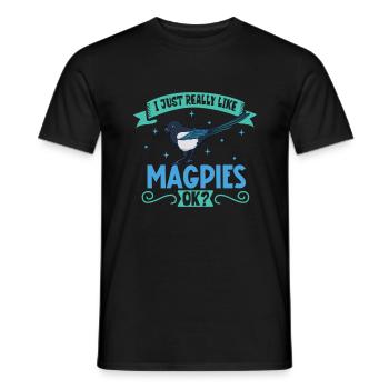 Ich liebe meine Elster - Männer T-Shirt - Schwarz - Vorne - AI Model Male 178 light (178cm)
