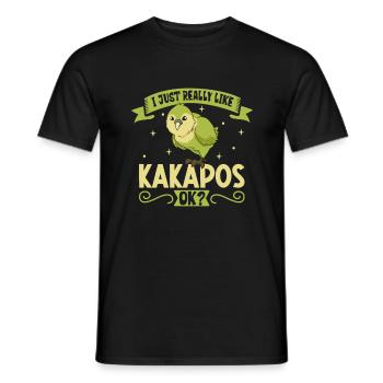 J’adore mon kakapo - T-shirt homme - noir - Devant - AI Model Male 178 light (178cm)