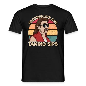 Lippen zusammenpressen und einen Schluck Redneck-D - Männer T-Shirt - Schwarz - Vorne - AI Model Male 178 light (178cm)