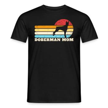 Dobermann-Mutter, Retro-Hundemutter, Damen-Doberma - Männer T-Shirt - Schwarz - Vorne - AI Model Male 178 light (178cm)