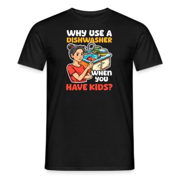 Maman chinoise Pourquoi utiliser un lave-vaisselle quand on a un enfant - T-shirt homme - noir - Devant - AI Model Male 178 light (178cm)
