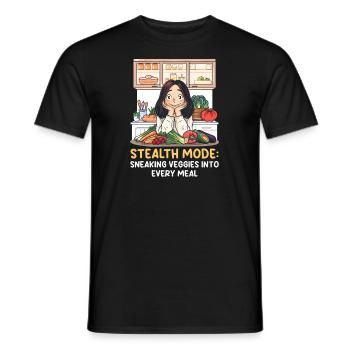 Maman chinoise mode furtif Glisser des légumes dans Mea - T-shirt homme - noir - Devant - AI Model Male 178 light (178cm)