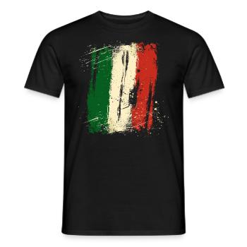 Drapeau italien vintage drapeau italien look usé - T-shirt homme - noir - Devant - AI Model Male 178 light (178cm)