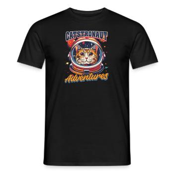 Katzenastronaut Catstronaut Abenteuer - Männer T-Shirt - Schwarz - Vorne - AI Model Male 178 light (178cm)