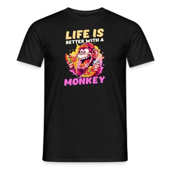 Affenliebhaber Leben besser mit Affen - Männer T-Shirt - Schwarz - Vorne - AI Model Male 178 light (178cm)