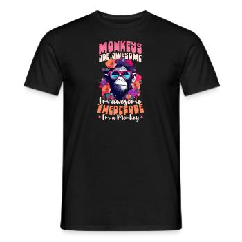 Affenliebhaber Affen sind großartig Ich bin Affe - Männer T-Shirt - Schwarz - Vorne - AI Model Male 178 light (178cm)