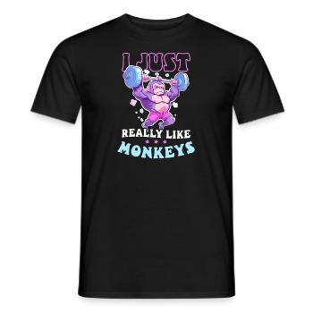 Affenliebhaber einfach wie Affen - Männer T-Shirt - Schwarz - Vorne - AI Model Male 178 light (178cm)