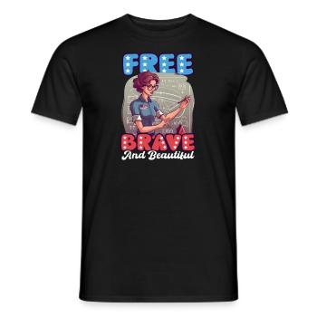 4. Juli Mathelehrer Kostenlos Mutig Schön - Männer T-Shirt - Schwarz - Vorne - AI Model Male 178 light (178cm)