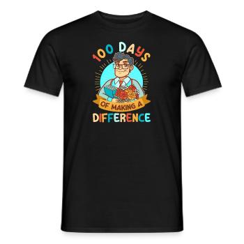 100 Tage Schullehrer, der den Unterschied macht - Männer T-Shirt - Schwarz - Vorne - AI Model Male 178 light (178cm)
