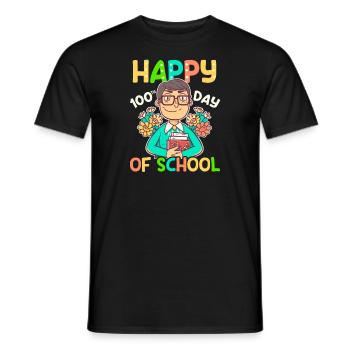 100 jours d’enseignant heureux 100 jours d’école - T-shirt homme - noir - Devant - AI Model Male 178 light (178cm)