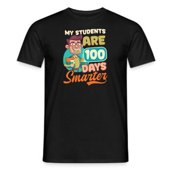 100 Days Of School Teacher Students 100 Days Smart - Men's T-Shirt - black - Front - AI Model Male 178 light (178cm)