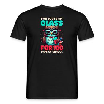 100 Days Of School Teacher Loved My Class Owl - Men's T-Shirt - black - Front - AI Model Male 178 light (178cm)