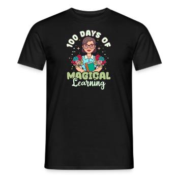 100 Days Of School Teacher 100 Days Magical Learni - Men's T-Shirt - black - Front - AI Model Male 178 light (178cm)