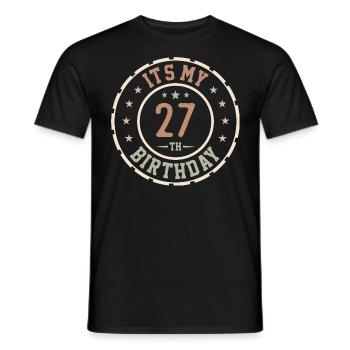 C'est Mon 27e Anniversaire Cadeau 27 Ans - T-shirt homme - noir - Devant - AI Model Male 178 light (178cm)
